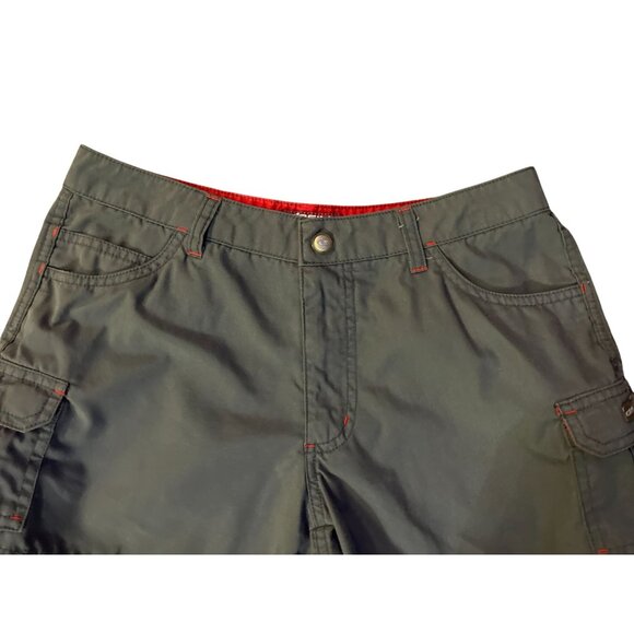 O’Neill Cargo Shorts Juniors 3 Gray Red Surf West Coast Beach Style Low Rise Y2K - Picture 7 of 13